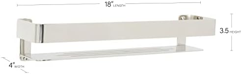 Seachrome Rectangular Shower Shelf with Satin Finish and Rail