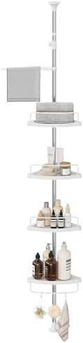 SONGMICS Corner Shower Caddy Tension Pole 4 Tier Adjustable 1