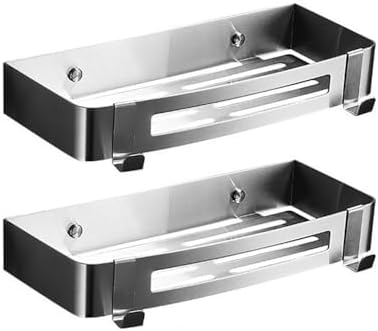 Stainless Steel 2-Pack Shower Caddy with 4 Movable Hooks