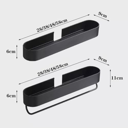 2 Pack Black Shower Caddy with Towel Bar and Organizer