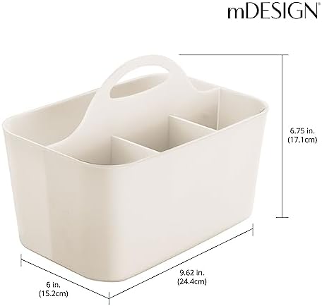 mDesign Small Plastic Shower Organizer Tote with Handle