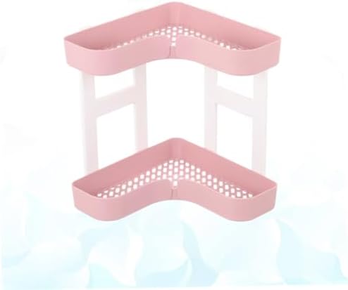 Pink Plastic Bathroom Shelf Organizer with 2 Tiers