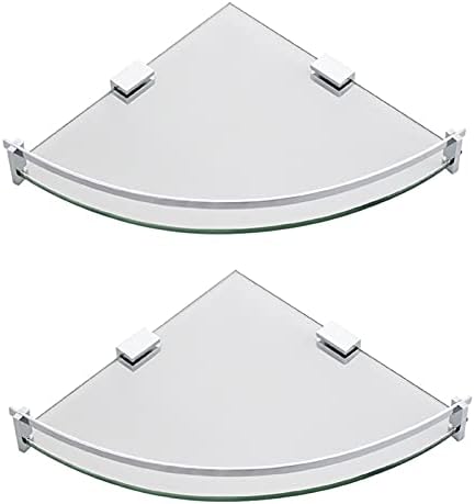 Cubane 8mm Tempered Glass Shower Shelf with Brass Frame