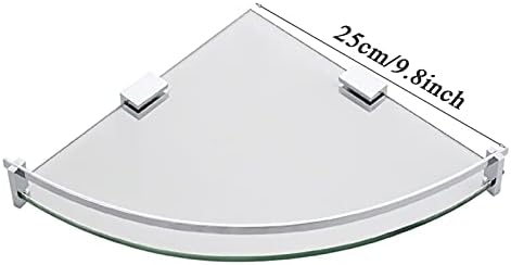Cubane 8mm Tempered Glass Shower Shelf with Brass Frame