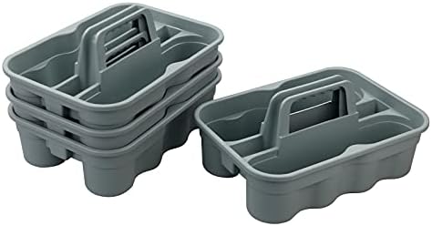 Kekow 4-Pack Plastic Shower Caddy with Handle Gray