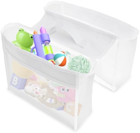 Bath Toy Storage Holder with 2 Pockets and Quick Dry Design