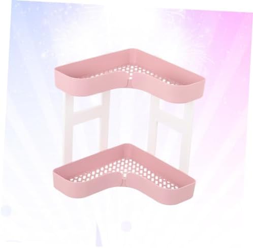 Pink Plastic Bathroom Shelf Organizer with 2 Tiers