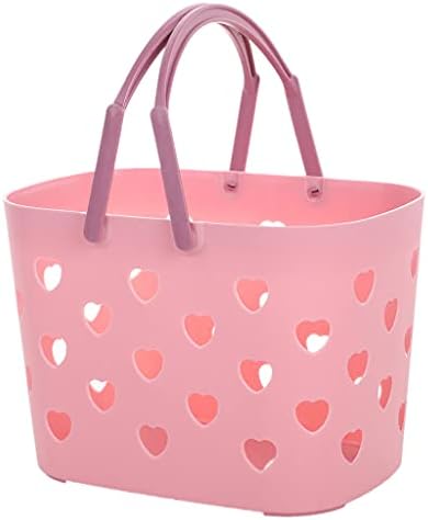 Plastic Storage Basket with Handles and Holes