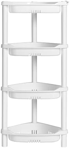 ELYKEN 4 Tier Shower Caddy Organizer Shelf Corner White