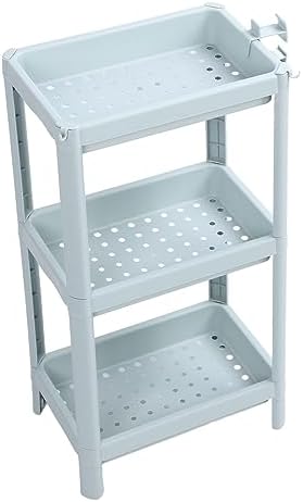 Ylwxzenith 3 Tier Bathroom Floor Storage Shelf with Sturdy Plastic Frame