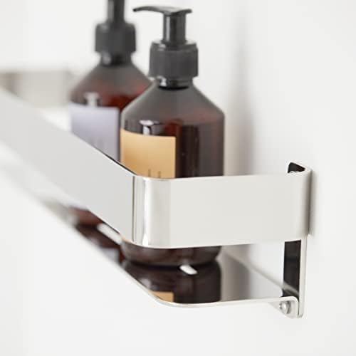 Seachrome Rectangular Shower Shelf with Satin Finish and Rail