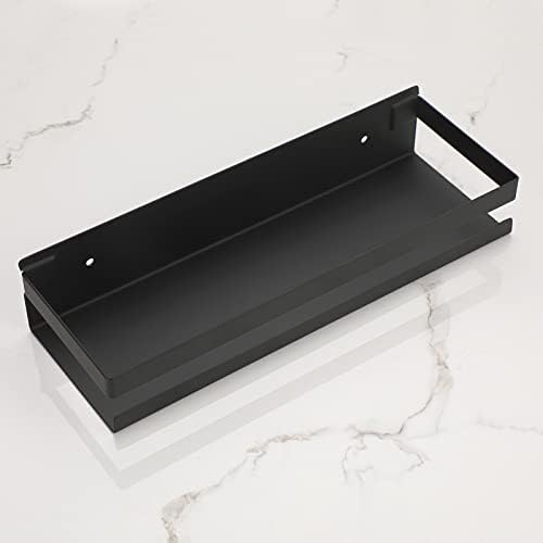 OwnMy 2PCS 12 Inch Black Shower Shelves Stainless Steel Wall Mount Caddy
