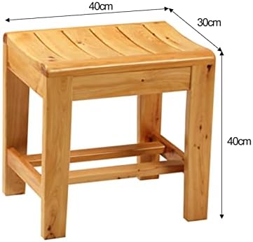 Wooden Shower Bench with 2-Tier Seat and Storage