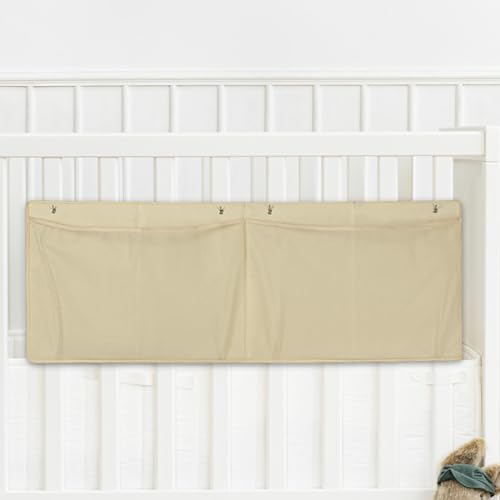 Qianly Bath Tub Toy Holder Organizer Mesh Bag Foldable Shower Caddy Beige