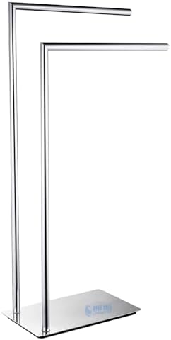 LANGPAI Freestanding Double Towel Rack Brass Chrome Bathroom Accessory