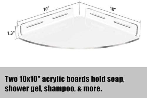KATASKI 2 Pack Acrylic Shower Caddy Clear Corner Shelf for Bathroom Storage