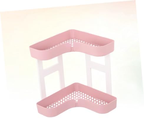 Pink Plastic Bathroom Shelf Organizer with 2 Tiers