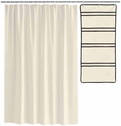 QueenKer Shower Curtain Set with Organizer