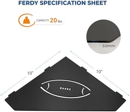 FerdY 2-Pack 10 Inch Matte Black Shower Caddy