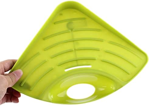 Green Plastic Corner Suction Cup Storage Shelf Holder