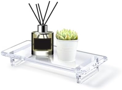 Acrylic Bathroom Counter Tray - Soap Dish and Vanity Decor Water-Resistant Small