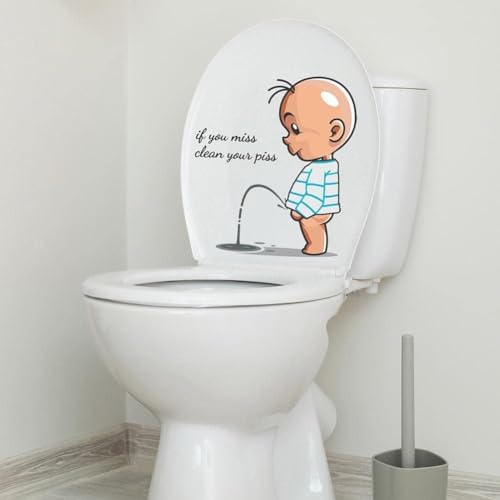Funny Toilet Lid Decal Sticker Hilarious Bathroom Wall Art