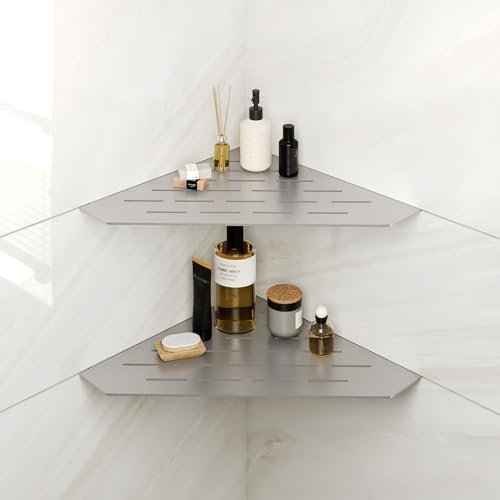 FerdY 2-Pack 10 Inch Brushed Nickel Recessed Corner Shower Shelf