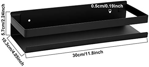 OwnMy 12 Inch Black Stainless Steel Shower Shelf Rack