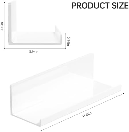 PAVSTINE 12 Inch White Adhesive Shower Caddy Set Of 2