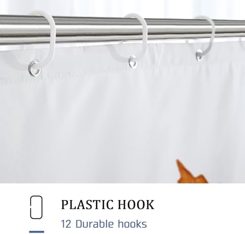 DESIHOM Autumn Hedgehog Shower Curtain Set - 62 Inch