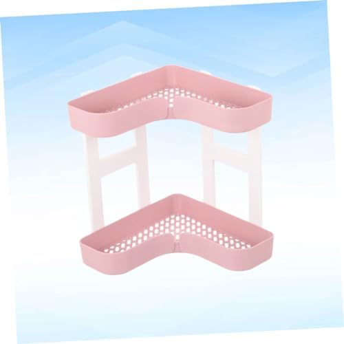 Pink Plastic Bathroom Shelf Organizer with 2 Tiers