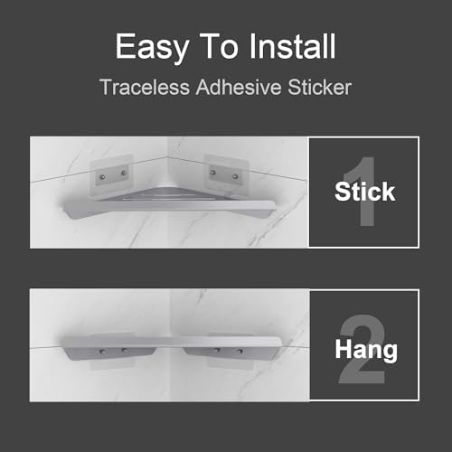 AUSAULAC 2-Pack Silver Shower Corner Shelf