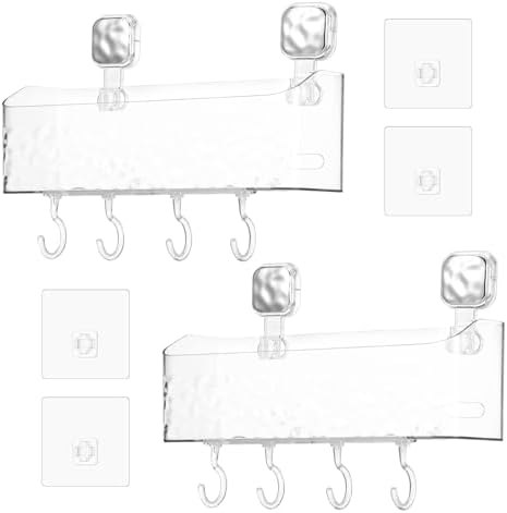 2 Pcs Adhesive Shower Caddy Large Capacity Organizer for Bath