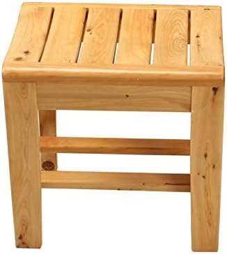 Wooden Shower Bench with 2-Tier Seat and Storage