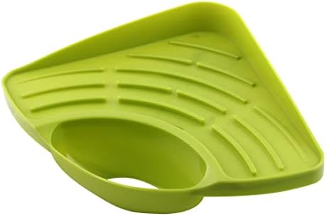 Green Plastic Corner Suction Cup Storage Shelf Holder