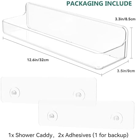 Clear Acrylic Shower Caddy with Adhesive Mount