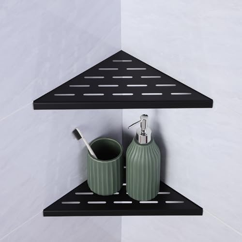 10 Inch Corner Shower Shelf 2 Pack Matte Black