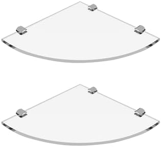 2-Pack Corner Shower Shelves with Tempered Glass