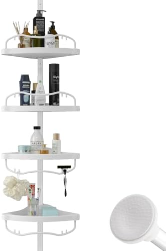 BsBsBest Corner Shower Organizer 4 Layer White