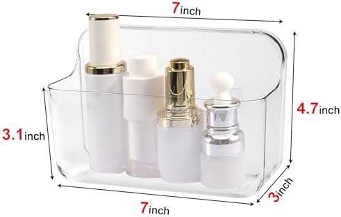 CGBE 2 Pack Cabinet Door Organizer Clear Shower Shelves with Strong Adhesive