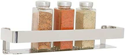 Seachrome Rectangular Shower Shelf with Satin Finish and Rail