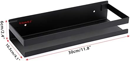 OwnMy 2PCS 12 Inch Black Shower Shelves Stainless Steel Wall Mount Caddy
