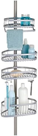 iDesign York Metal Wire Tension Rod Shower Caddy