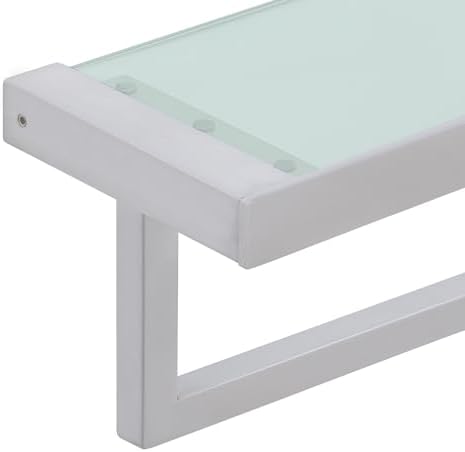 Alise Glass Shelf with Towel Bar Wall Mount
