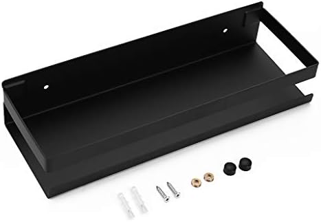 OwnMy 12 Inch Black Stainless Steel Shower Shelf Rack