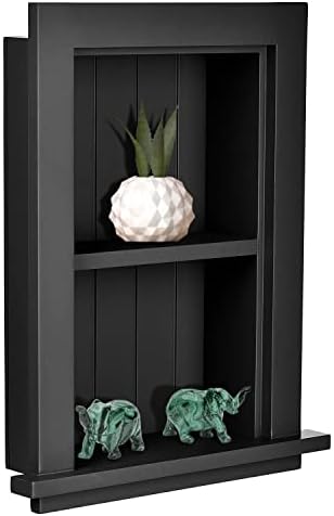 AdirHome Recessed Wall Mount Storage Cabinet Black