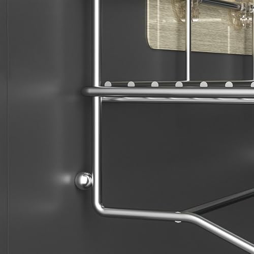 Stainless Steel Shower Caddy with Towel Rack and Storage