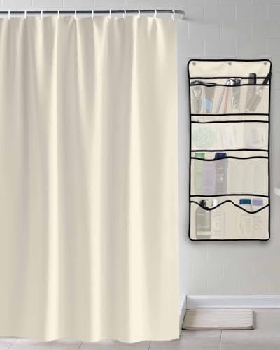 QueenKer Shower Curtain Set with Organizer
