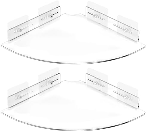Epicover 2 Pcs Acrylic Wall Corner Shelves