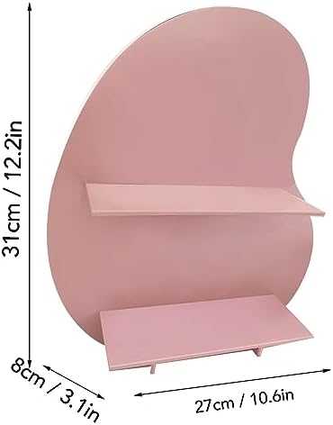 Cyrank Makeup Organizer Countertop Corner Shelf S-Pink